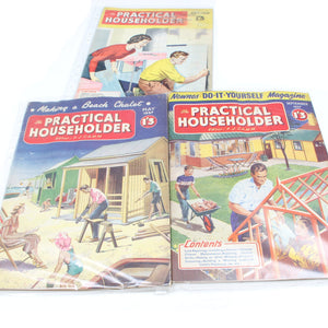 3x Old Practical Householder Magazines, 1957-1959