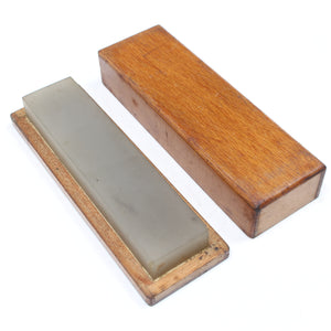 Old Small Translucent Boxed Sharpening Stone - Very Fine (Beech)