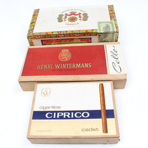 3x Old Cigar Boxes