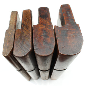 4x Old Wooden Round Planes (Beech)