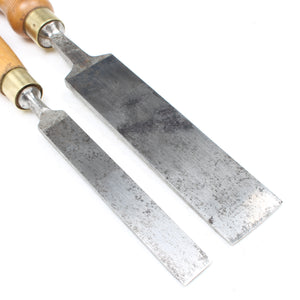 2x Old Spear & Jackson Firmer Chisels - 5/8", 1 1/4" (Beech)