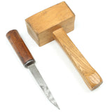 Old Mortice Chisel 1/4" + Mallet (Beech)