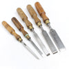 5x Old Firmer Chisels - 1/8" - 1" (Ash, Beech) (UK)