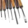 7x Octagonal Handled Woodcarving Tools (Beech, Mahogany)