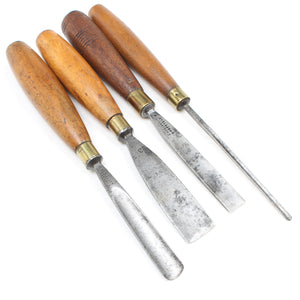 4x Addis Woodcarving Tools (Beech, Mahogany)
