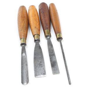 4x Addis Woodcarving Tools (Beech, Mahogany)