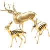 SOLD - Old Brass Stag and Baby Deer Ornaments