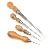 3x Old Screwdrivers + Bradawl (Beech, Boxwood)