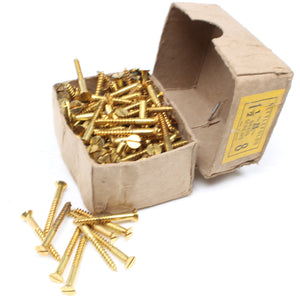 Box Of Nettlefolds C’Sunk Brass Screws – 1 1/2” x 8