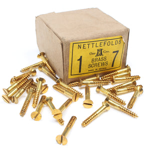 Box Of Nettlefolds C’Sunk Brass Screws – 1” x 7