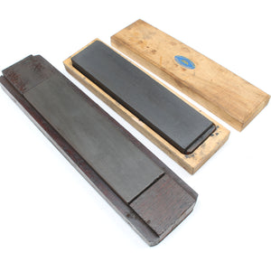 2x Oilstone Sharpening Stones (Beech, Mahogany)