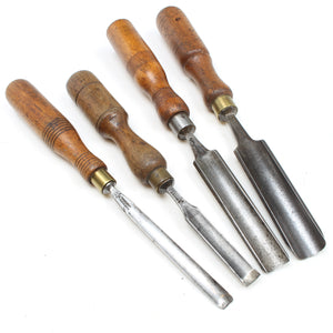 4x Old Sorby Gouges - 3/8" - 7/8" (Ash, Beech) (UK)