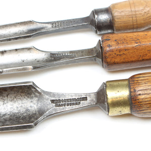 3x Old Outcannel Firmer Gouges (Ash, Beech)