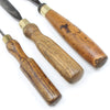 3x Old Outcannel Firmer Gouges - 11mm, 16mm, 22mm (Ash, Boxwood)