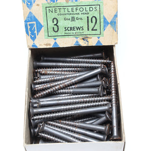 12x Boxes Nettlefolds Screws - 6, 7, 8, 10, 12 & 14