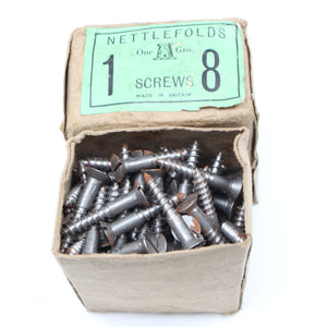 12x Boxes Nettlefolds Screws - 6, 7, 8, 10, 12 & 14