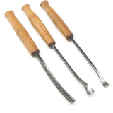 3x Addis Wood Carving Tools - Sweep 16, 21, 36 (Beech)