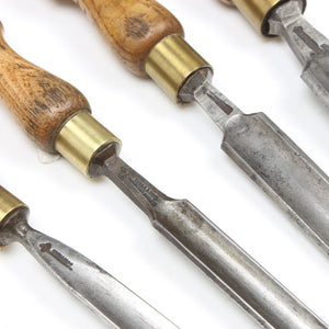 4x Old Marples Firmer Gouges (Ash)