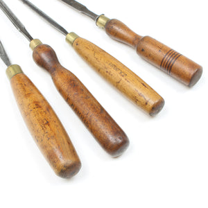 4x Ward Gouges / Bevel Edge Chisel (Beech)