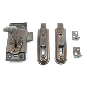 Old Ironmongery Snake Hinges, Lock etc.