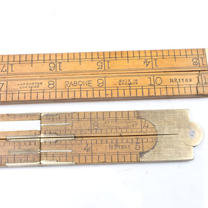 2x Rabone Wooden Rules - No's 1169, 1211 (Boxwood)