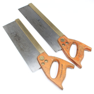 2x Spear and Jackson Tenon Saws No 52 - 12" & 14" (Beech)