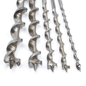 5x Ridgway Twist Auger Bits - 1/4" - 3/4"