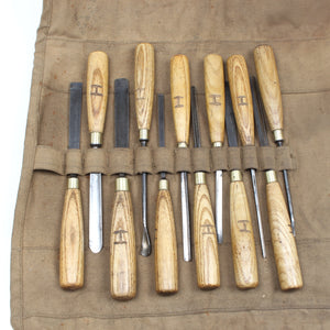 Old Marples Wood Carving Tools Set (Ash)