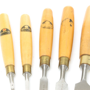 SOLD - 5 Wm. Marples Firmer Chisels - Boxwood