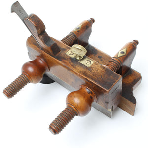 SOLD - Old Wooden Screw Stem Plough Plane (Beech, Boxwood)