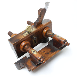 SOLD - Old Wooden Screw Stem Plough Plane (Beech, Boxwood)